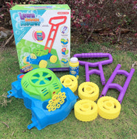 Plastic Hand Push Bubble Machine Electric Blowing Bubble Parent-child Outdoor Children's Tank Car Toy Summer