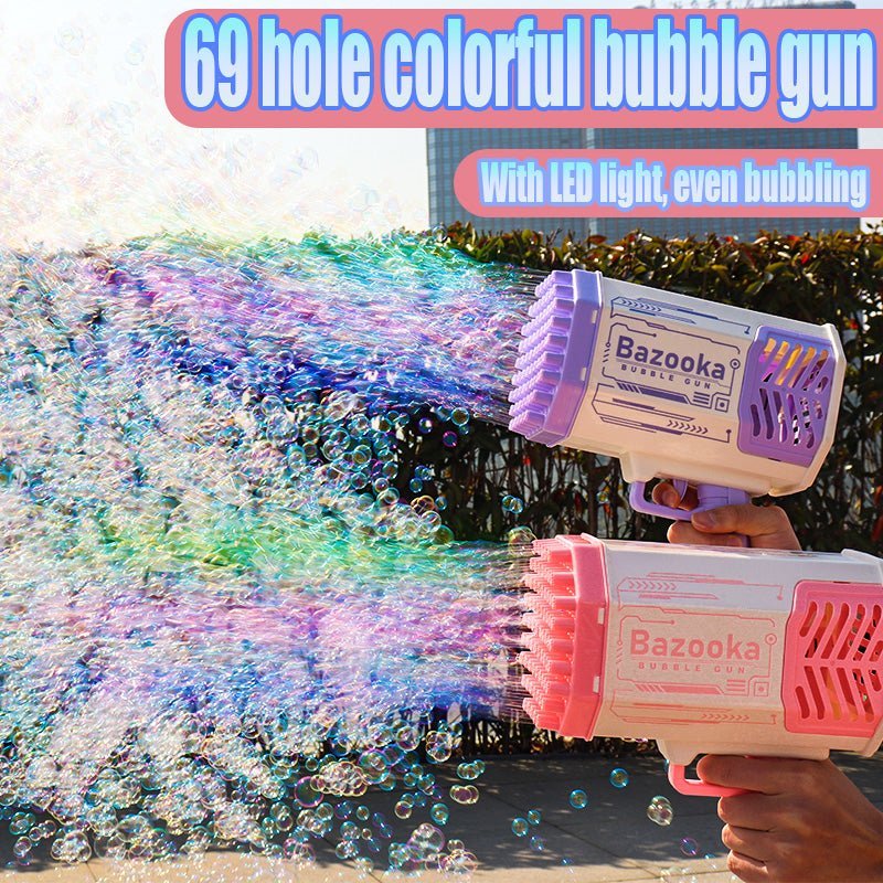 bubble gun rocket 69 holes soap bubbles machine gun shape automatic blower - 7