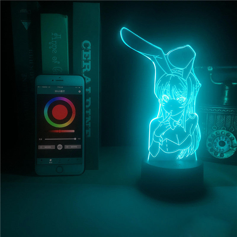 bunny girl 3d smart night light - 5