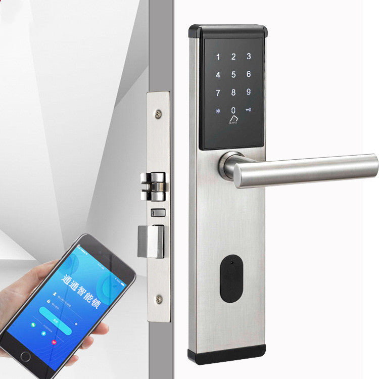 APP smart lock remote password lock | locks | 
 Material: Stainless steel
 
 Panel size: 312.6*72*19.5mm
 
 Working voltage: 6V
 
 Power supply mo