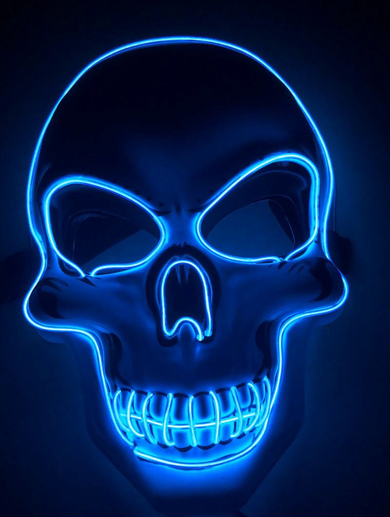 halloween 2023 skeleton mask led glow scary mask - 1