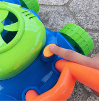 Plastic Hand Push Bubble Machine Electric Blowing Bubble Parent-child Outdoor Children's Tank Car Toy Summer