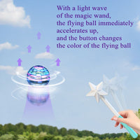 Interactive Fingertip Toy Magic Wand Induction Luminous Swirling Flying Ball Gift Kids Adults