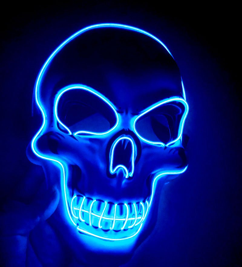 halloween 2023 skeleton mask led glow scary mask - 12