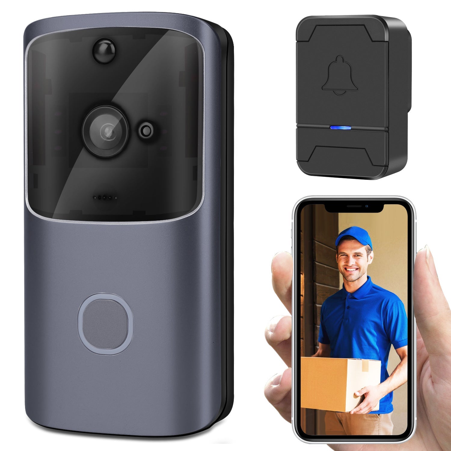 video doorbell wifii intelligent alarm event payback two-way audio - 2