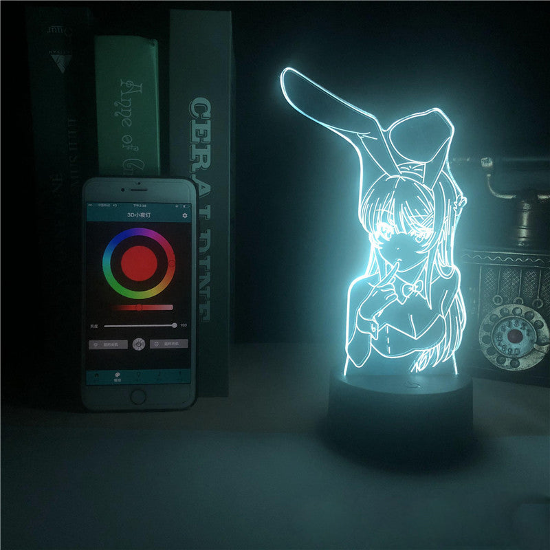 bunny girl 3d smart night light - 0