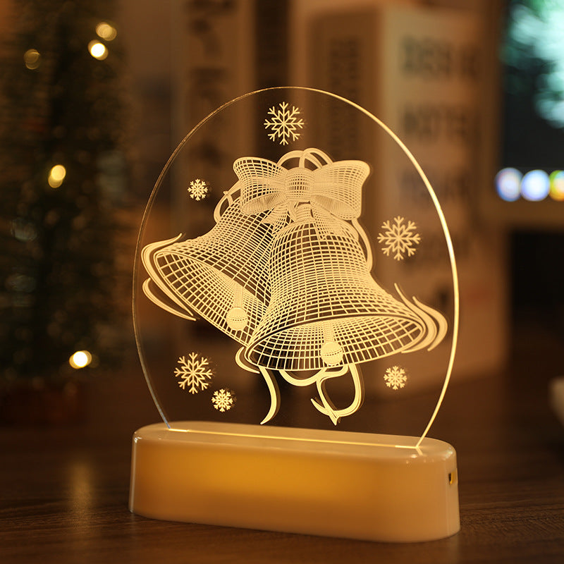 LED Fairy String Lights Battery USB 3D Santa Claus Tree Acrylic Night Light Wedding Christmas Decoration for Home Room Garland.
