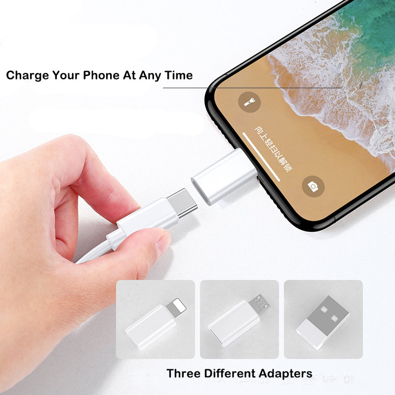 Universal Adapter Data Cable Three-in-one Set Mobile Phone Holder Memory Card Storage.