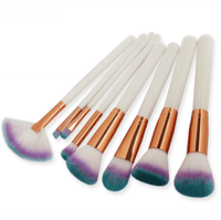 8 makeup brushes wooden handle , hight quality - 3