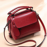 Leather Women Handbag zipper pocket, mobile phone bag, document bag.