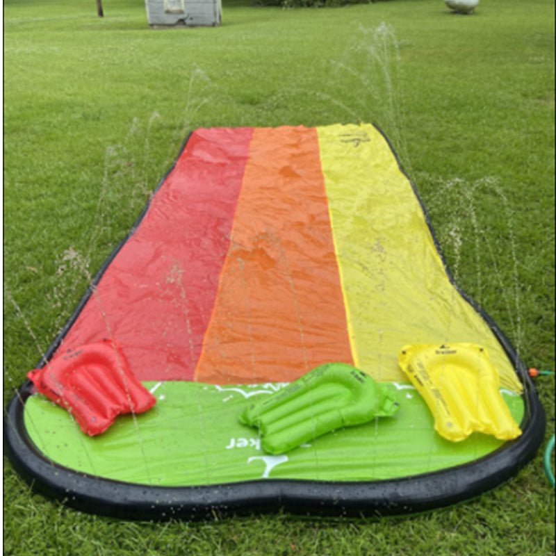 PVC Children's Three-person Water Slide Parent-child Outdoor Lawn Toys.