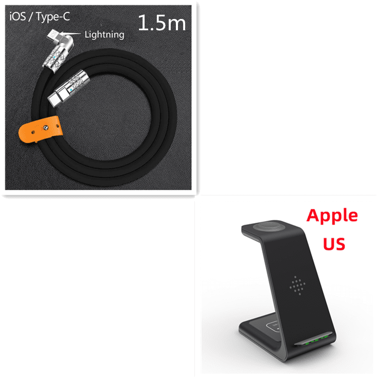 3 In 1 Fast Charging Station Wireless Charger Stand Wireless Quick Charge Dock For Phone Holder.