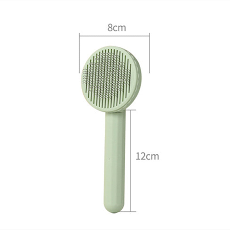 Pet Cat Dog Button Self-cleaning Comb