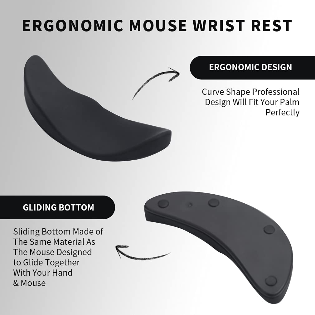 Ergonomic Mouse Wrist Rest Mouse Pads Silicon Gel Non-Slip Streamline Wrist Rest Support Mat Computer Mouse Pad For Office Gaming PC Accessories.