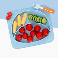 Silicone Baby Dishes for Children's Tableware Plate Non-slip Baby Feeding Bowl