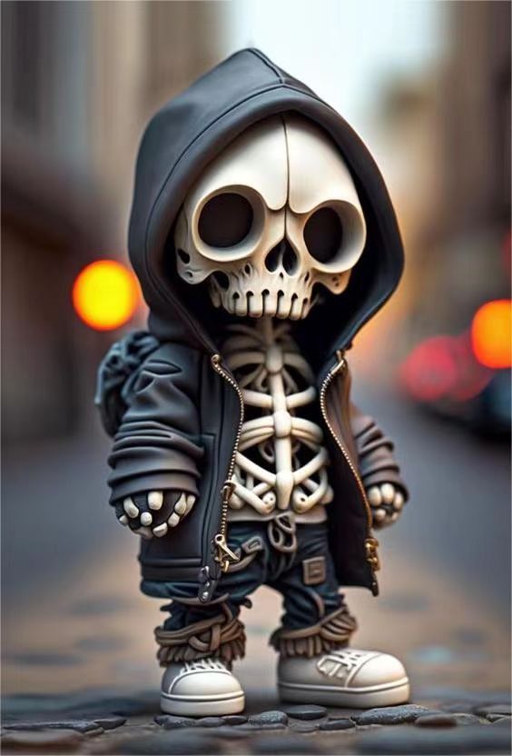 halloween cool skeleton figurines halloween skeleton doll resin ornament home decor - 1