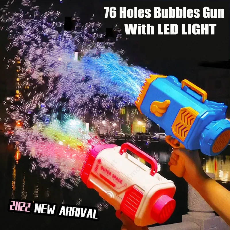 bubble gun rocket 69 holes soap bubbles machine gun shape automatic blower - 3