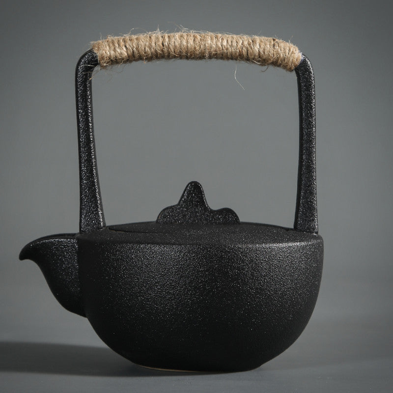 Japanese-style Black Pottery Tea Warmer And Tea Stove Kung Fu Tea Set.