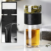 Double-layer Tea And Water Separated Glass Cups, Tea Cups, Creative Gift Cups.