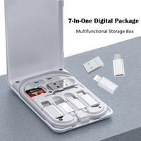 Universal Adapter Data Cable Three-in-one Set Mobile Phone Holder Memory Card Storage.