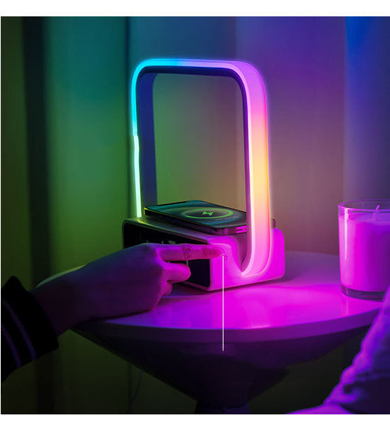 Multifunctional LED Simple Bedroom Small Night Lamp Wireless Charger