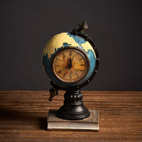 Retro globe clock home decoration.