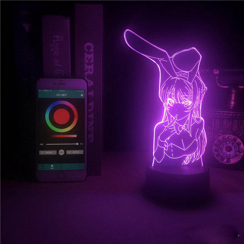 bunny girl 3d smart night light - 1