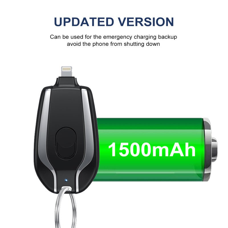 1500mAh Mini Power Emergency Pod Keychain Charger With Type-C Ultra-Compact Mini Battery Pack Fast Charging Backup Power Bank | phone charger |  
Introducing our 1500mAh Mini Power Emergency Pod Keychain Charger, the ultimate solution for keep