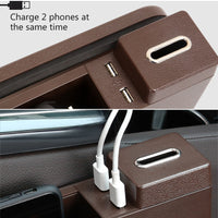 USB Wireless Charging Car Seat Gap Storage Box Car Multi-functional card coin Storage box car organizer with charger