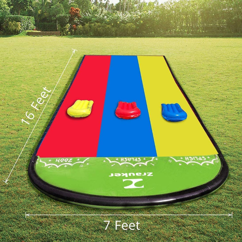 PVC Children's Three-person Water Slide Parent-child Outdoor Lawn Toys.