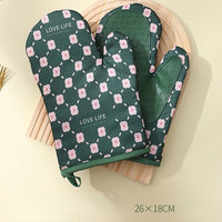 Anti-Scalding Microwave Cotton Non-Slip Insulation Gloves Oven Mitts  Kitchen Heat Resistant Thickened Cotton Heat Insulation Microwave Oven Oven Anti Scalding Household Gloves Baking Tools | Insulation Gloves | 
 Oven Mitts: The outer layer of oven mitt is twill cloth and the inner layer is made of cotton. The