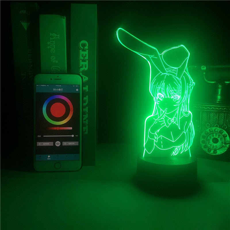 bunny girl 3d smart night light - 4