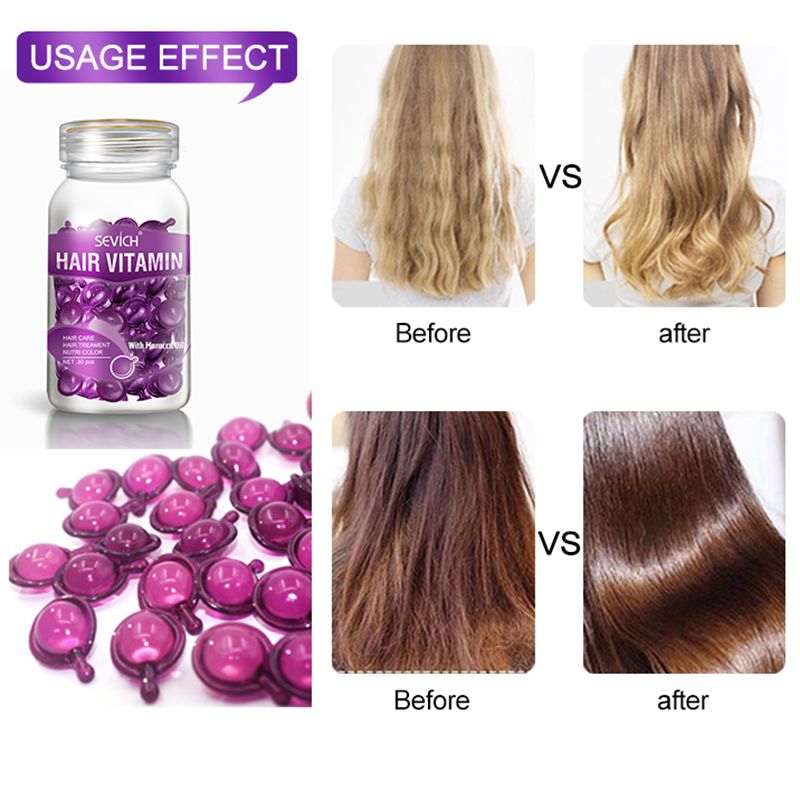 Sevich Smooth Silky Hair Vitamin Capsule Keratin Complex Oil Hair Care Repair Damaged Hair Serum Anti-Loss Moroccan Hair Oil.