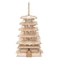 Robotime Five-storied Pagoda 3D Wooden Puzzle Toys For Children Kids Birthday Gift TGN02.