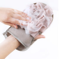 Portable Bath Gloves Double Sides Body Scrubber Shower Exfoliating Sponge Body Cleaning Brush Massage Mesh Ball Bathing Tool.