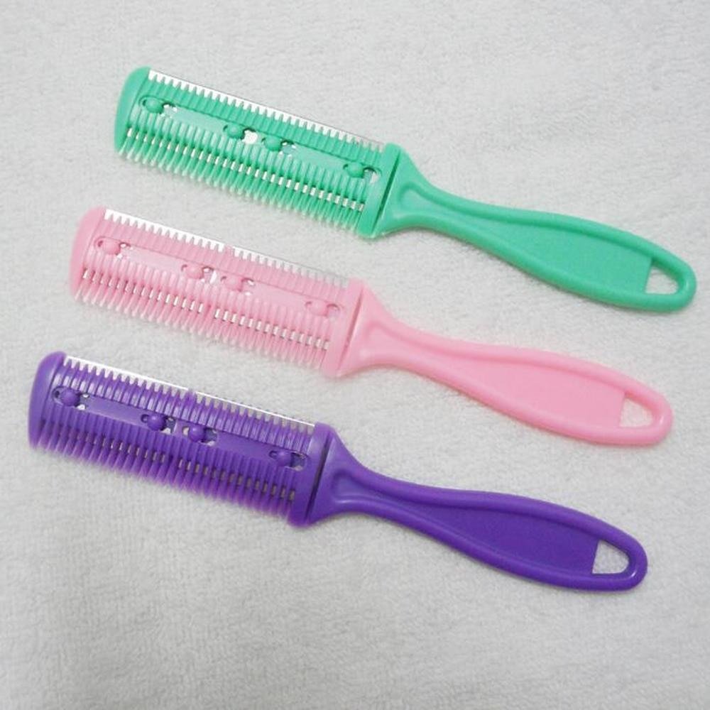 Hair Cutting Comb Hair Brushes with Razor Blades Hair Trimmer Cutting Thinning Tool Barber Tool Hair Salon DIY Styling Tools.