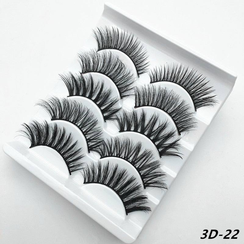 Pairs of 3D False Eyelashes Naturally Soft and Fluffy Eyelashes Artificial Mink Eyelashes Make up Eyelash  Eyelash Brush.