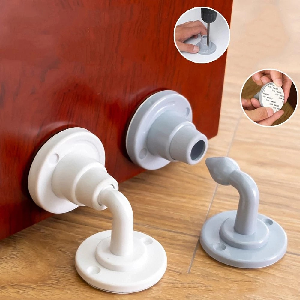 Mute Non-punch Silicone Door Stopper Touch Toilet Wall Absorption Door Plug Anti-bump Door Holder Gear Gate Resistance Door Stop.