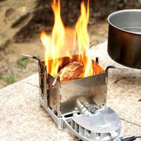 Outdoor Portable Stainless Steel Wood Stove Folding Camping