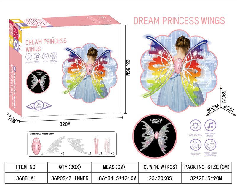 lights glowing shiny dress fairy wings for birthday halloween Girls Electrical Butterfly Wings - 11
