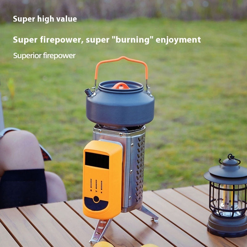 Thermal Power Generator Firewood Stove Outdoor Camping Small Barbecue Stove Rechargeable Portable