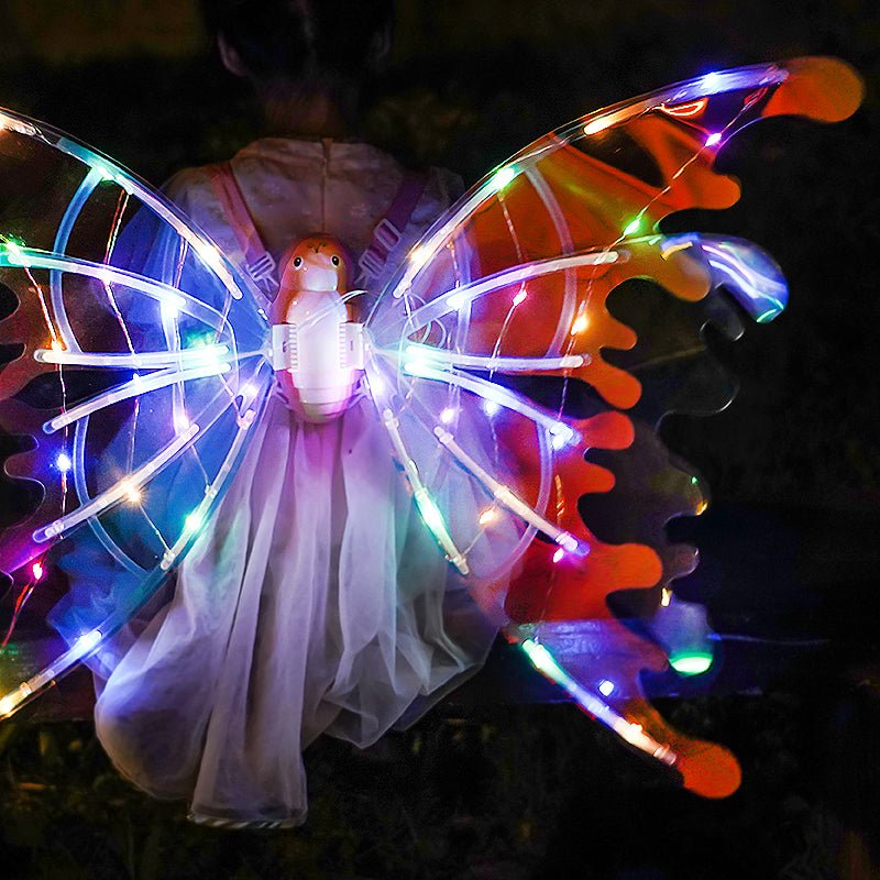 lights glowing shiny dress fairy wings for birthday halloween Girls Electrical Butterfly Wings - 5
