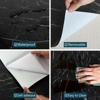 5m Gloss Marble PVC Sticky Back Vinyl Self-Adhesive Worktop Cupboard Door Covers | Gloss Marble PVC Sticky Back Vinyl | 
 
  Features:
  
 
 This countertop self adhesive marble wallpaper has a size of 60x500cm
 
 Made o