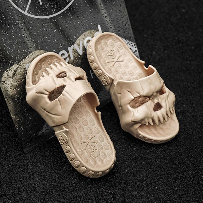 Personalized Skull Design Halloween Slippers Bathroom Indoor Outdoor Funny Slides Beach Shoes | Personalized Skull Design Halloween Slip | 
 Overview:
 
 Unique design, stylish and beautiful.
 
 Good material, comfortable wear.
 
 A variet