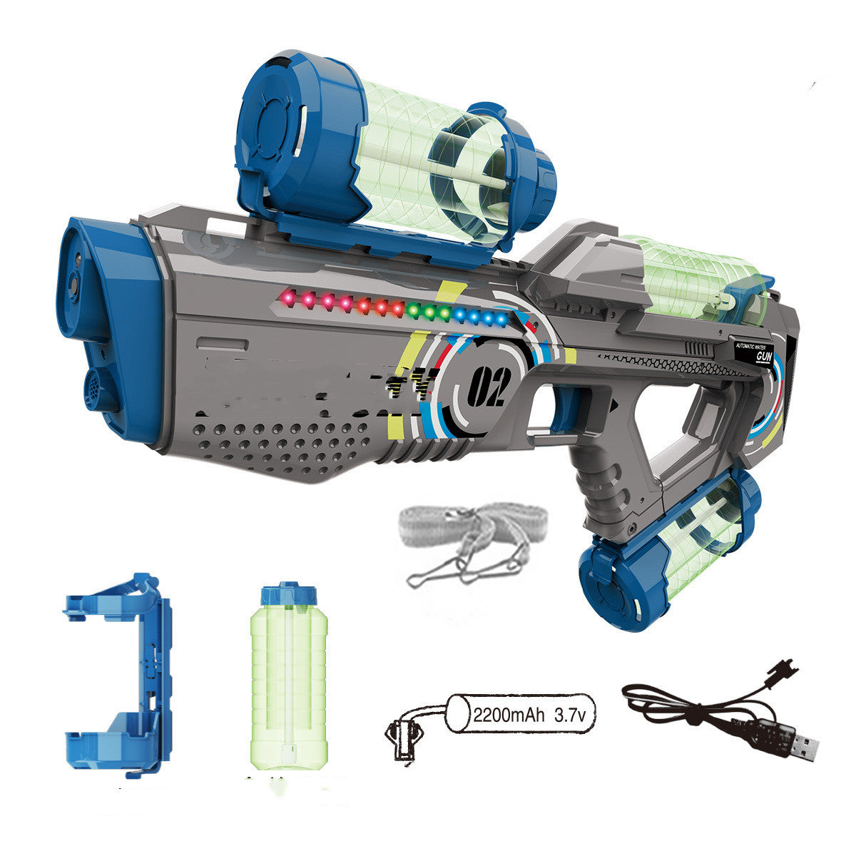 Electric Water Gun Outdoor Luminescent Sound Effect Toys.