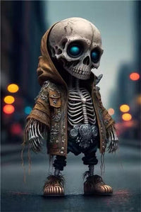 halloween cool skeleton figurines halloween skeleton doll resin ornament home decor - 5