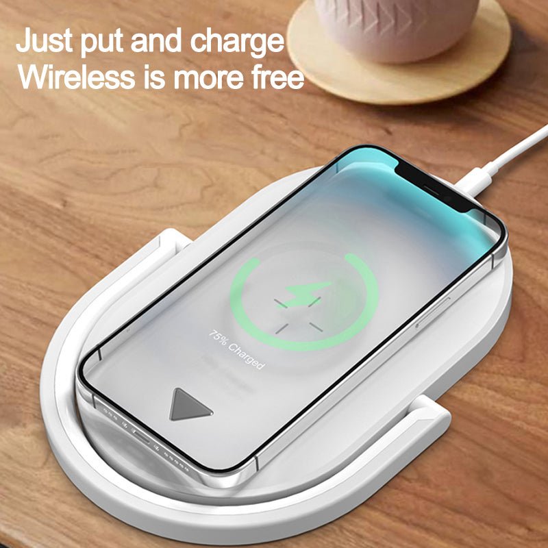3 In 1 Foldable Wireless Charger Night Light Wireless Charging Station Stonego LED Reading Table Lamp 15W Fast Charging Light.