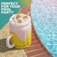 Large Inflatable Beer Mug Cooler Pool Float Drink Cooler For Adults Parties 2 In1 Drink Floatie And Party Supplies Great Toy For Beach Pool And Jacuzzi