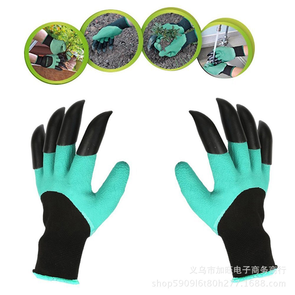 Hand with claw garden planting flower excavation gloves waterproof labor insurance excavation pit plant double claw anti-slip protective gloves