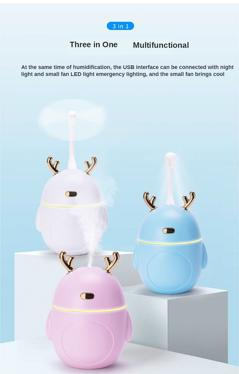 Humidifier Household Bedroom Mini Fog Capacity Air Students Mute USB Office Spray Automobile Fragrance.